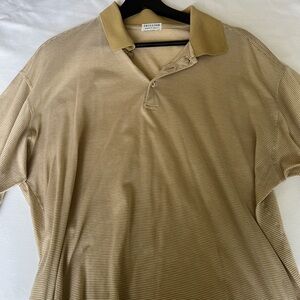 Thrillion Beige Striped Polo Shirt